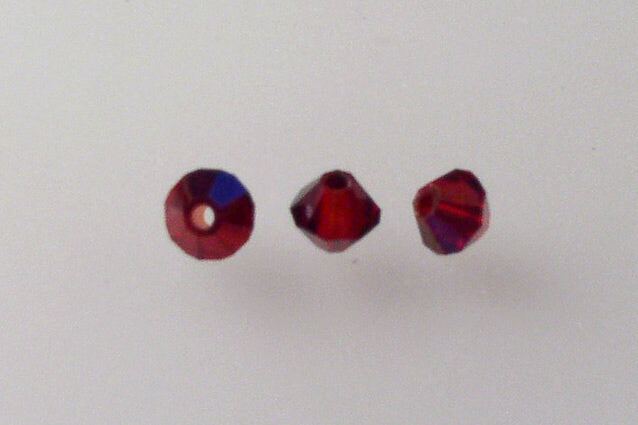 MC Bicone Xilion Cut beads High Sparkle 4 mm, Transparent Red 22201 (90090-22201), Bohemia Crystal Glass, Czechia 45169302