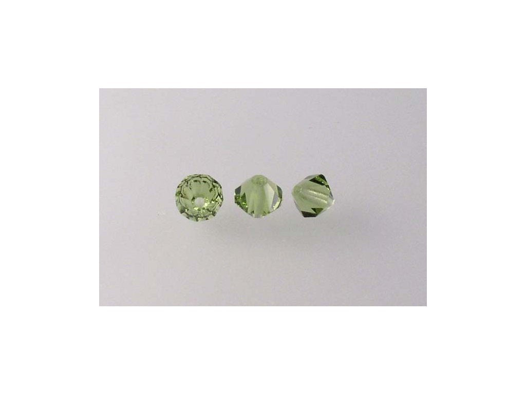 MC Bicone Xilion Cut beads High Sparkle Transparent Green Glass Czech Republic