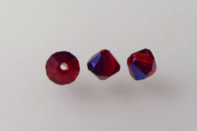 MC Bicone Xilion Cut beads High Sparkle 5 mm, Transparent Red 22201 (90090-22201), Bohemia Crystal Glass, Czechia 45169302