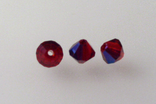 MC Bicone Xilion Cut beads High Sparkle 5 mm, Transparent Red 22201 (90090-22201), Bohemia Crystal Glass, Czechia 45169302