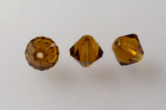 MC Bicone Xilion Cut beads High Sparkle 6 mm, Transparent Brown (10110), Bohemia Crystal Glass, Czechia 45169302