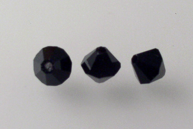 MC Bicone Xilion Cut beads High Sparkle 6 mm, Black (23980), Bohemia Crystal Glass, Czechia 45169302