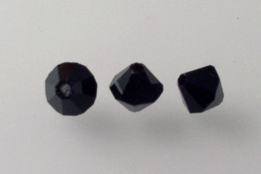 MC Bicone Xilion Cut beads High Sparkle 6 mm, Black (23980), Bohemia Crystal Glass, Czechia 45169302