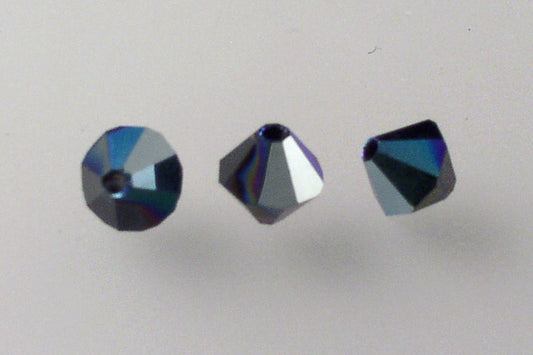 MC Bicone Xilion Cut beads High Sparkle 6 mm, Black Ab (23980-28701), Bohemia Crystal Glass, Czechia 45169302