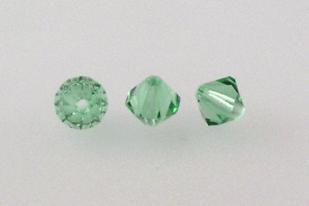 MC Bicone Xilion Cut beads High Sparkle 6 mm, Transparent Green (50520), Bohemia Crystal Glass, Czechia 45169302