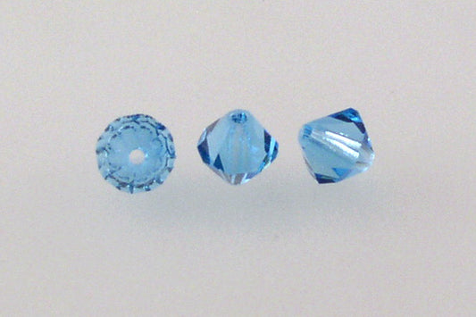 MC Bicone Xilion Cut beads High Sparkle 6 mm, Transparent Aqua (60010), Bohemia Crystal Glass, Czechia 45169302