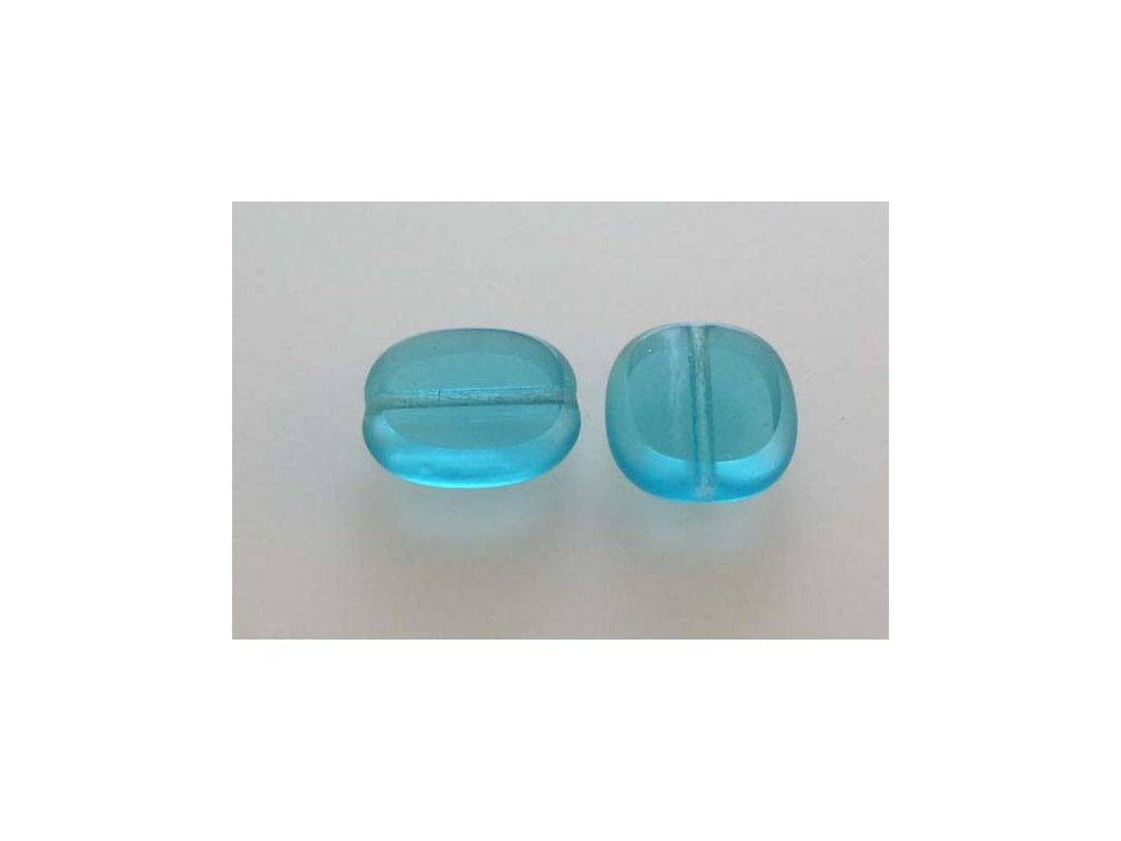 Table Cut Beads Transparent Aqua Glass Czech Republic