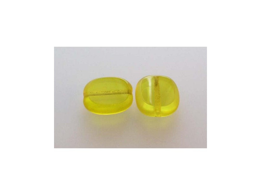 Table Cut Beads Transparent Yellow Glass Czech Republic