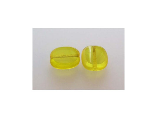 Table Cut Beads Transparent Yellow Glass Czech Republic