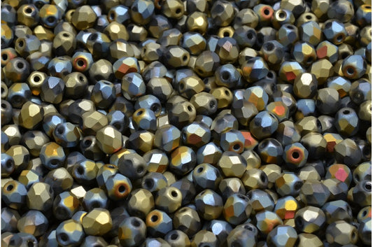 ファセットビーズラウンド、クリスタルマット98551（00030-84100-98551）、ボヘミアクリスタルガラス、チェコ共和国