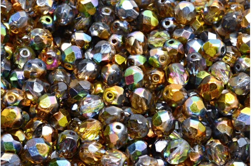 Fire Polish Faceted Round Beads 2mm, Crystal 95300 (00030-95300), Glass, Czech Republic