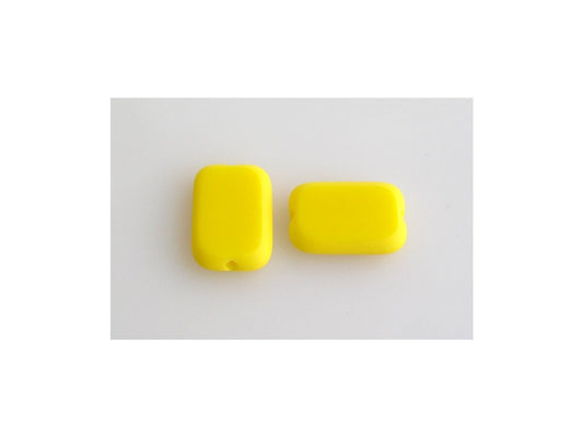 Table Cut Beads Rectangle Yellow Glass Czech Republic