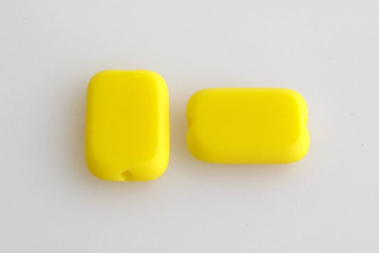 Rectangle Table Cut Beads 12 x 8 mm, Yellow (83120), Bohemia Crystal Glass, Czechia 99130342
