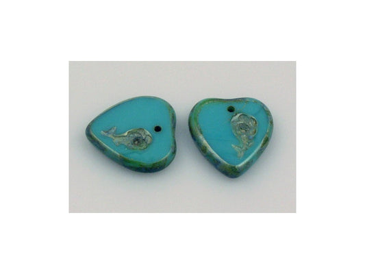 Table Cut Beads Heart 63140/86800 Glass Czech Republic