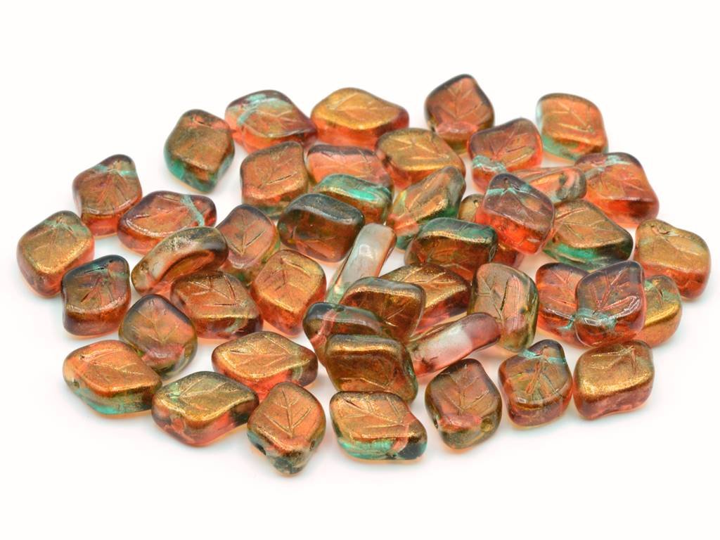 Leaf Beads 00030/48724 Glass Czech Republic