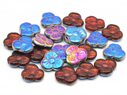 Flower Flat Beads 70010/28099 Glass Czech Republic