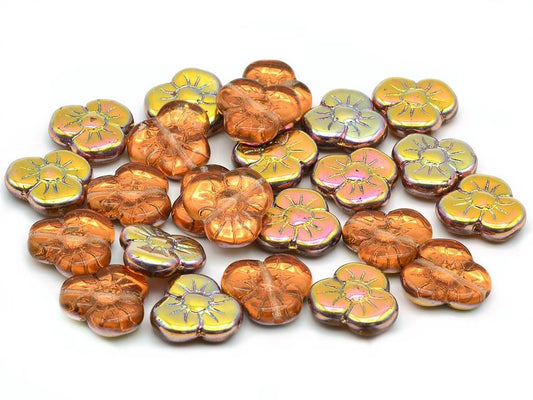 Flower Flat Beads 70990/28009 Glass Czech Republic