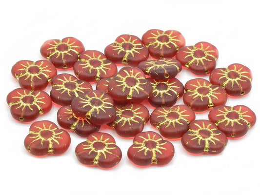 Flower Flat Beads 70010/84110/54202 Glass Czech Republic