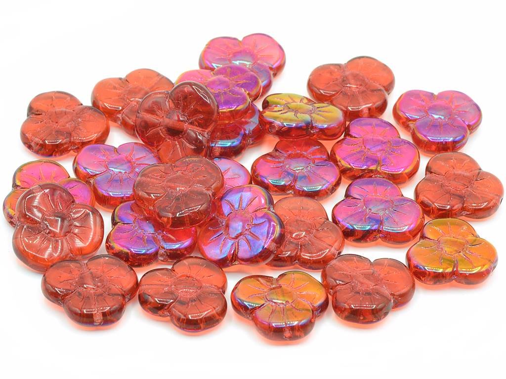 Flower Flat Beads 70010/27307 Glass Czech Republic
