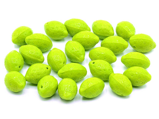 Lemon Beads 14 x 10 mm, Opaque Green (53400)