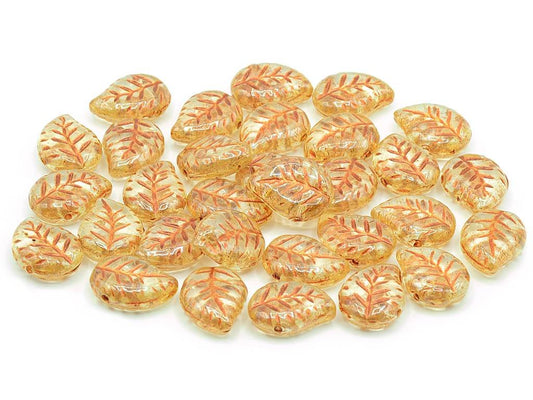 Nice Leaf Beads 00030/14483/54307 Glass Czech Republic