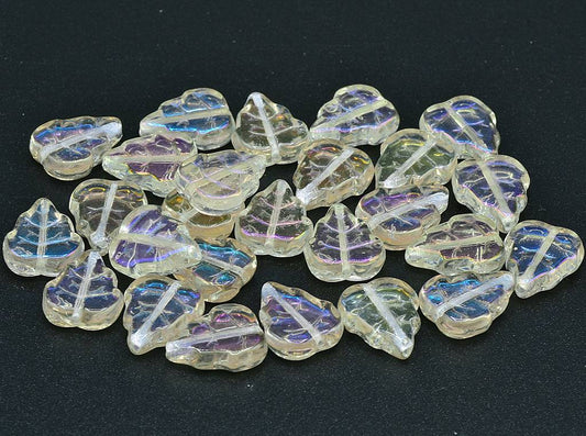 Pressed Beads Leaves 12 x 10 mm, Crystal 27307 (00030-27307)