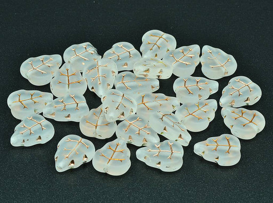 Pressed Beads Leaves 12 x 10 mm, Crystal Matte Copper Lined (00030-84110-54307)