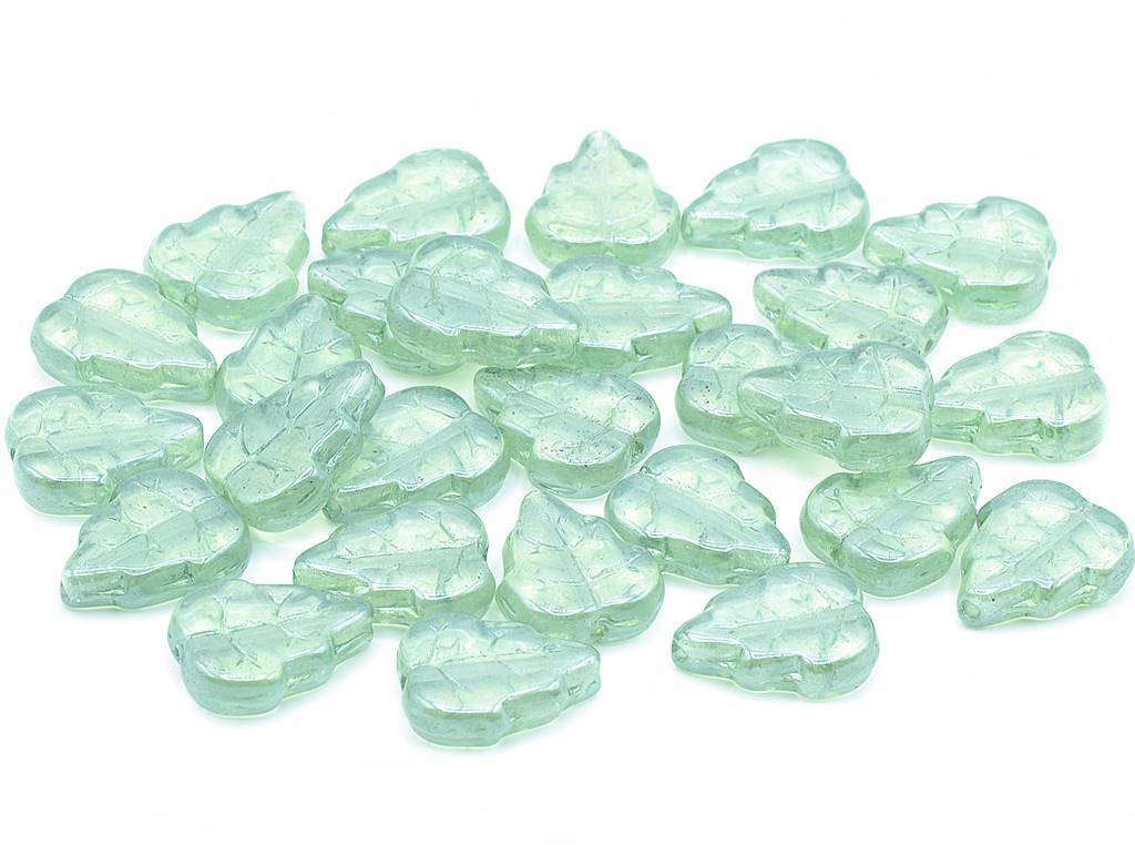 Pressed Beads Leaves 12 x 10 mm, Crystal Luster Green Full Coated (00030-14457)