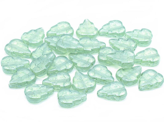Pressed Beads Leaves 12 x 10 mm, Crystal Luster Green Full Coated (00030-14457)