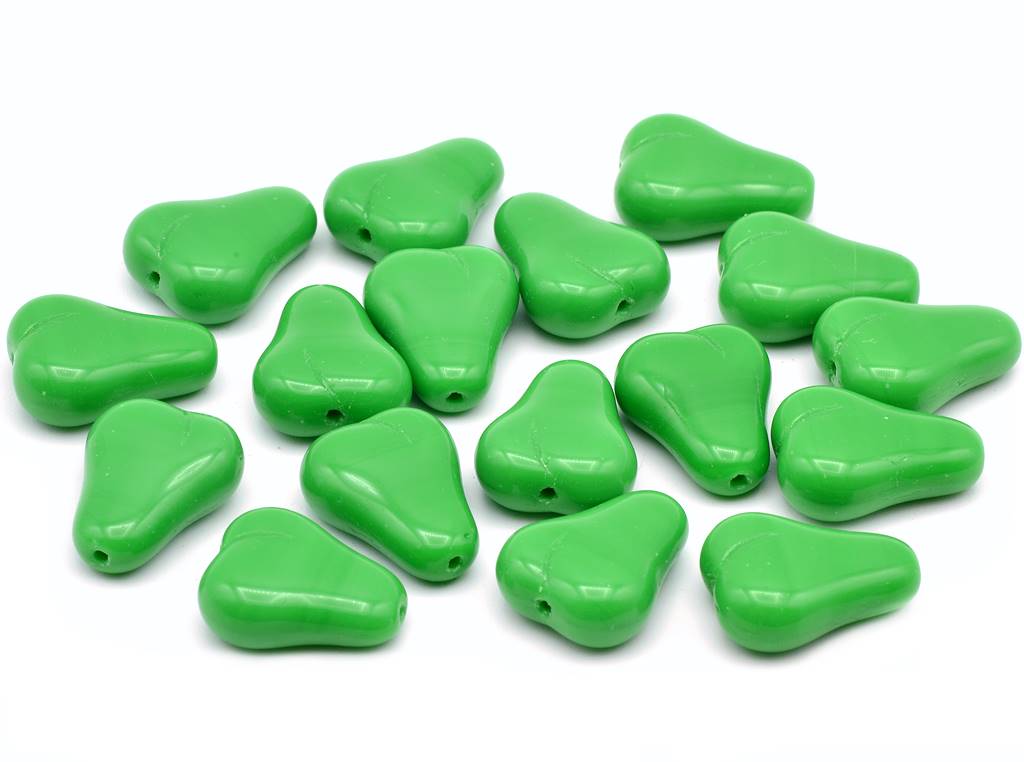 Pressed Beads Pears 16 x 12 mm, Opaque Green (53320), Bohemia Crystal Glass, Czechia 11130259