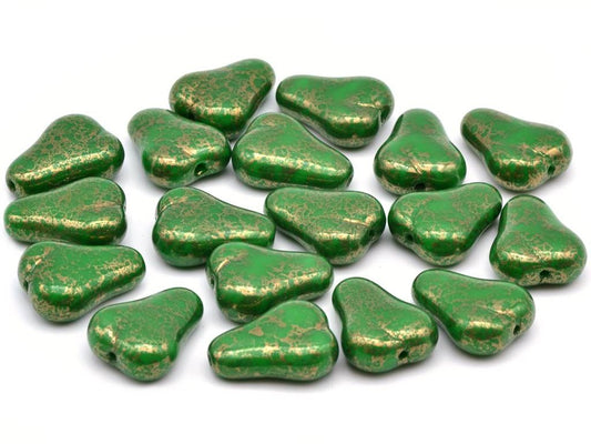 Pressed Beads Pears 53320/15435 Glass Czech Republic