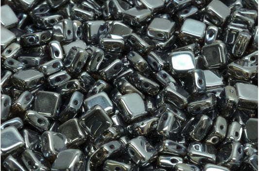 フラットシルキービーズ - 2穴、クリスタル 27400 (00030-27400)、ガラス、チェコ共和国