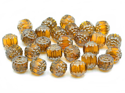 Fire Polished Faceted Beads Cathedral 8 mm, Transparent Orange 91436 (10080-91436)