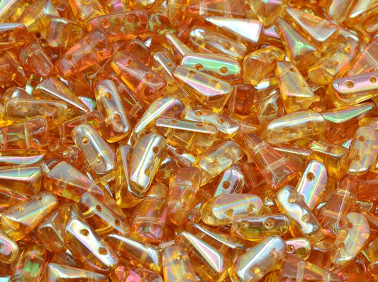 Vexolo 2-hole Triangle Beads 5 x 8 mm, Crystal Apricot Coatings (00030-29121)