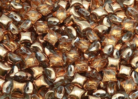 WibeDuo 2-hole Beads Star Cross 8 x 8 mm, Crystal Rose Gold Capri (00030-27101)