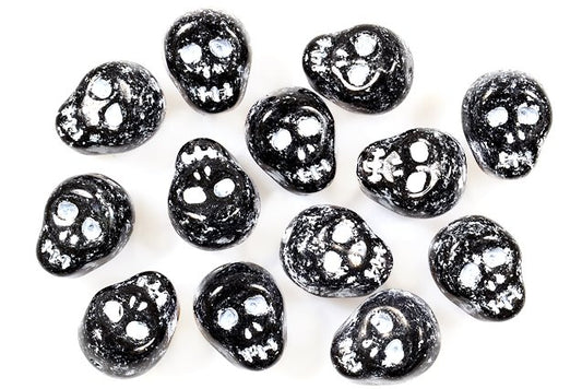 Pressed Beads Skull Braincase 12 mm, Black 86401 (23980-86401)