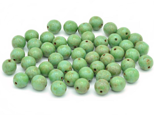 Round Pressed Beads 8 mm, Turquoise Travertin (63130-86800)