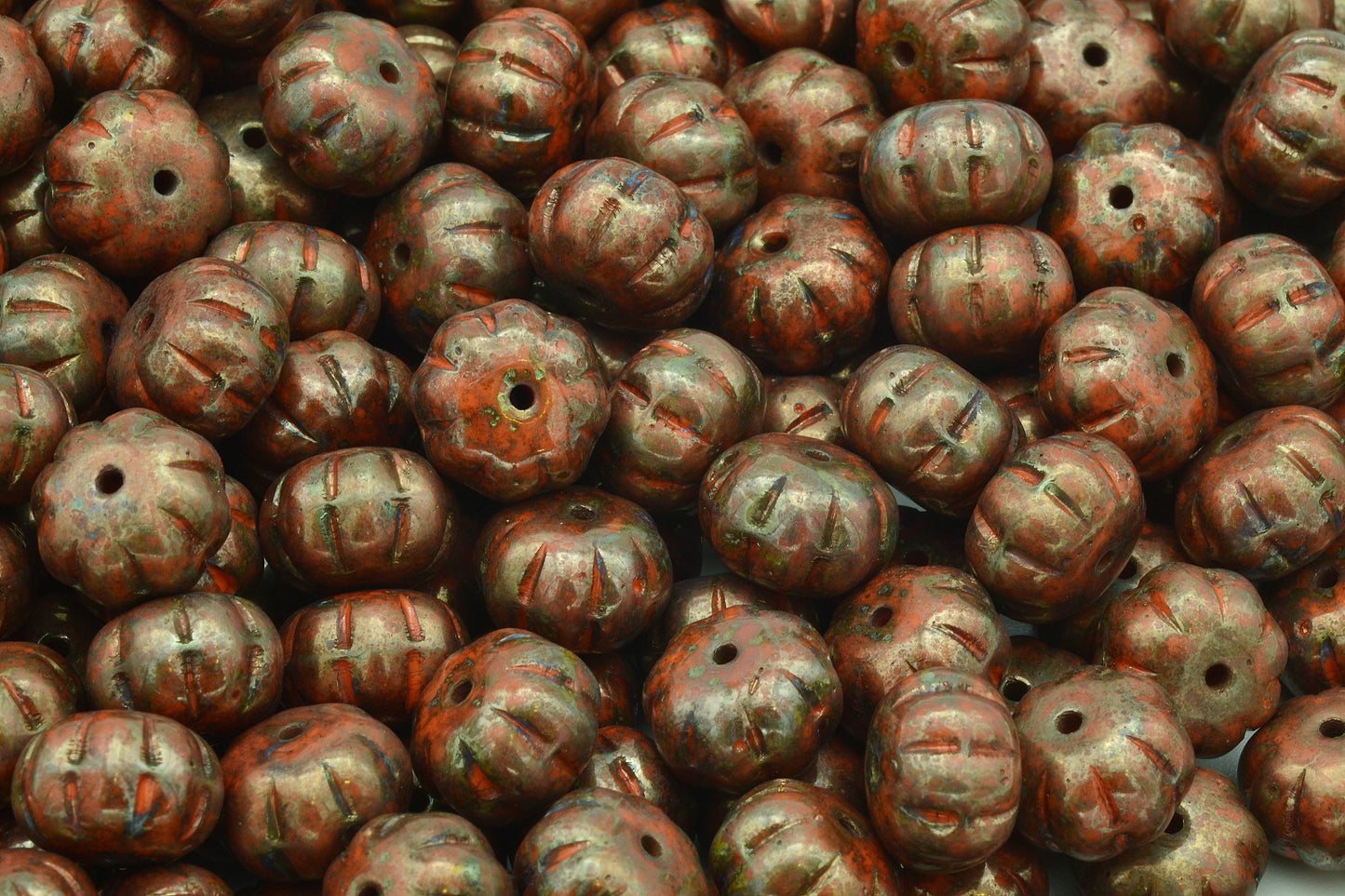 Pumpkin Beads 8 x 11 mm, Opaque Orange 15615 (93130-15615)