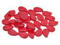 Flat Leaf Beads Ruby Red Glass Czech Republic