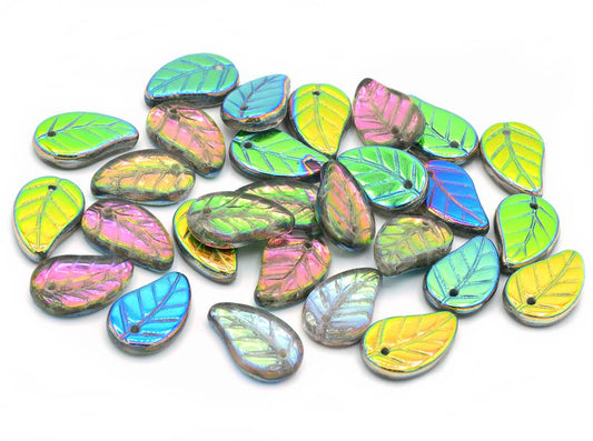 Flat Leaf Beads 14 x 9 mm, Crystal 28137 (00030-28137)