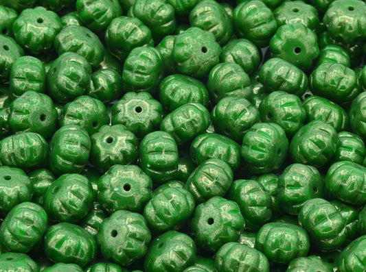 Pumpkin Beads 8 x 11 mm, Opaque Green Terracotta Copper (53330-15435)