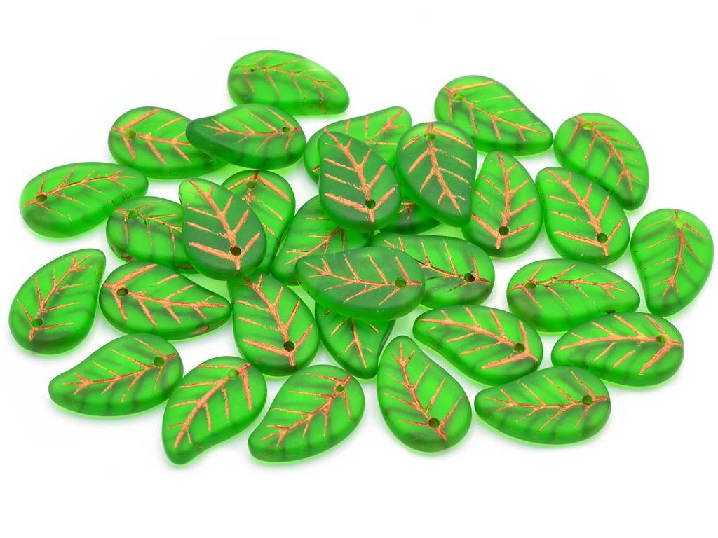 Flat Leaf Beads 50040/84110/54307 Glass Czech Republic