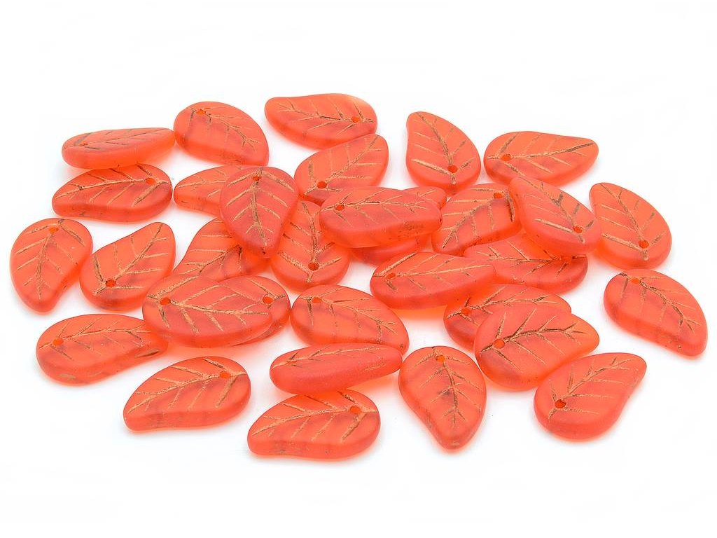 Flat Leaf Beads 90030/84110/54307 Glass Czech Republic