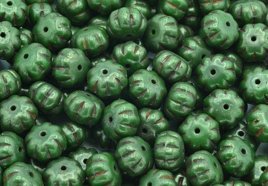 Pumpkin Beads 8 x 11 mm, Opaque Green 15615 (53330-15615)