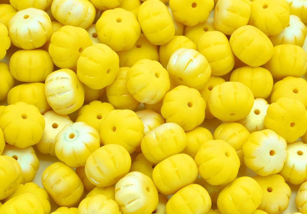 Pumpkin Beads 8 x 11 mm, Bright Yellow Matte Ab (83130-84110-28701)
