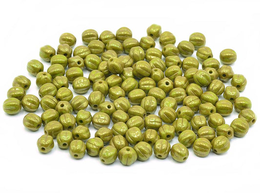 Melon Round Beads 5 mm, Green Terracotta Red (53420-15495)