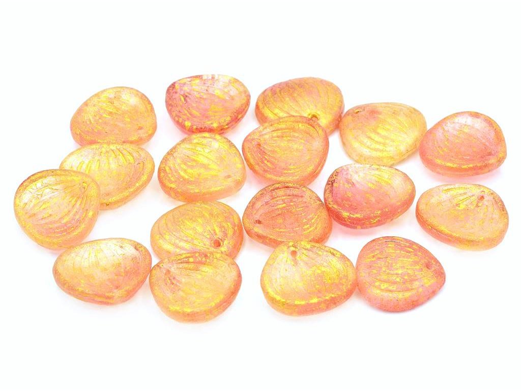 Rose Petal Beads with Stripes 48016/56982 Glass Czech Republic