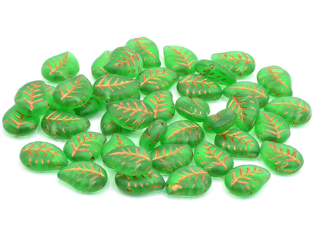 Nice Leaf Beads 12 x 9 mm, 50610 Matte Copper Lined (50610-84110-54307)