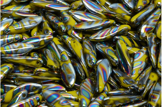 Dagger Beads, Yellow 2810V (83120-2810V), Glass, Czech Republic