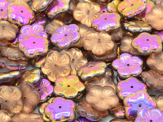 Flat Flower Beads 00030/27137 Glass Czech Republic